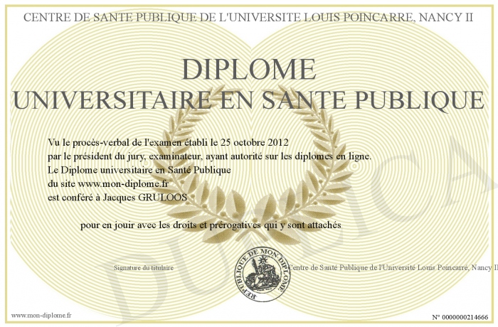 diplome universitaire sante publique